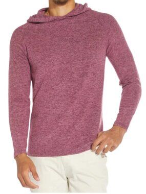 Civil Society Deswell Hacchi Knit Hoodie Heather Oxblood Burgundy Medium